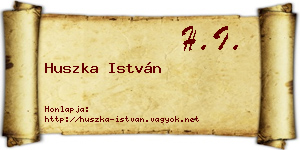 Huszka István névjegykártya