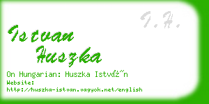 istvan huszka business card